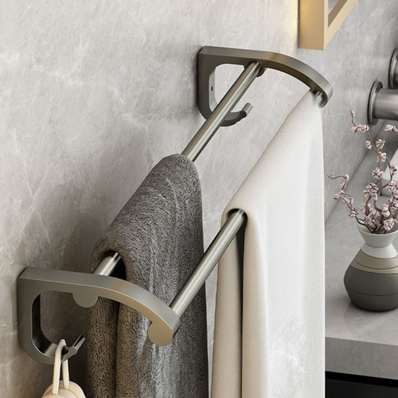 LoungeYard | Modernism Aluminum Bathroom Accessories Set Gray Metal Bathroom Set with Towel Holder/Bath Shelf — product view 7