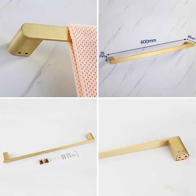 LoungeYard | Modern Bathroom Hardware Set Gold Towel Bar Bath Hardware Set — product view 4