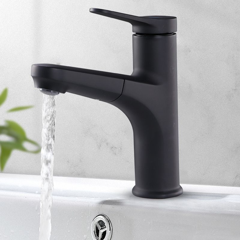 LoungeYard | Contemporary Basin Faucet Copper Pure Color Single Lever Retractable Basin Faucet — product view 5