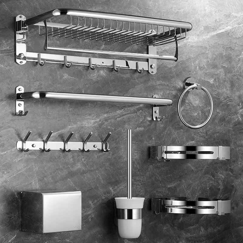 LoungeYard | Modern Bathroom Accessories Set Silver Bathroom Accessories Hardware Set — product view 5