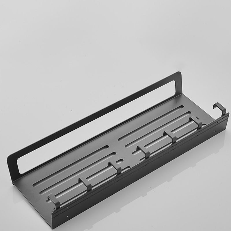 LoungeYard | 7-piece Bathroom Hardware Set Matte Black/Grey with Bath Shelf/Towel Holder/Bath Towel Hook — product view 3