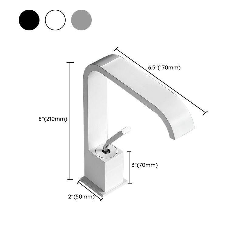 LoungeYard | Unique Sink Faucet Bathroom Brass Solid Color Waterfall Spout Faucet — product view 5