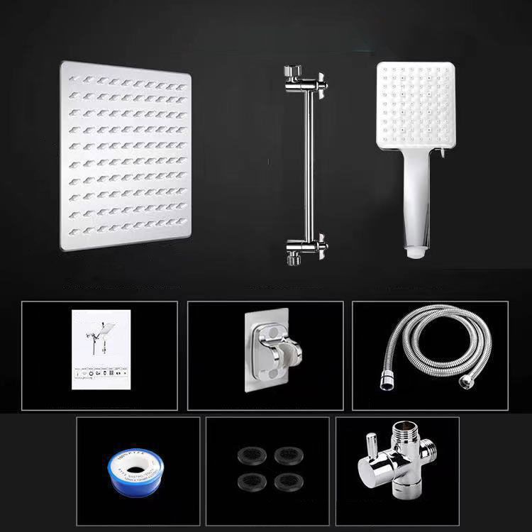 LoungeYard | Contemporary Pull Down Dual Shower Head Square High Arc Shower Head Combo in Chrome — product view 6