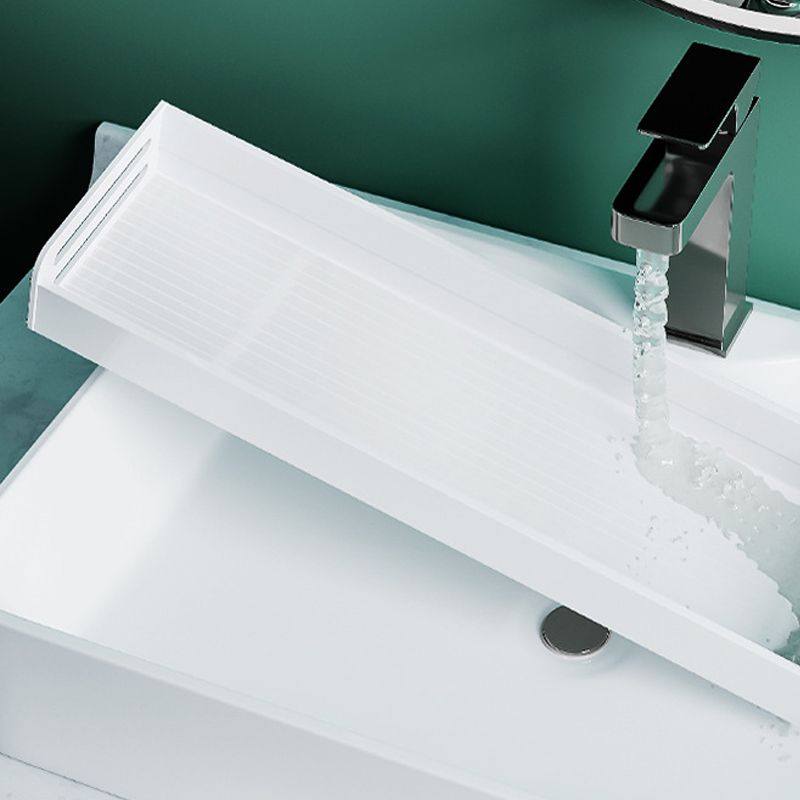 LoungeYard | 2-piece modern bathroom accessory set White rectangular bath shelf — product view 1