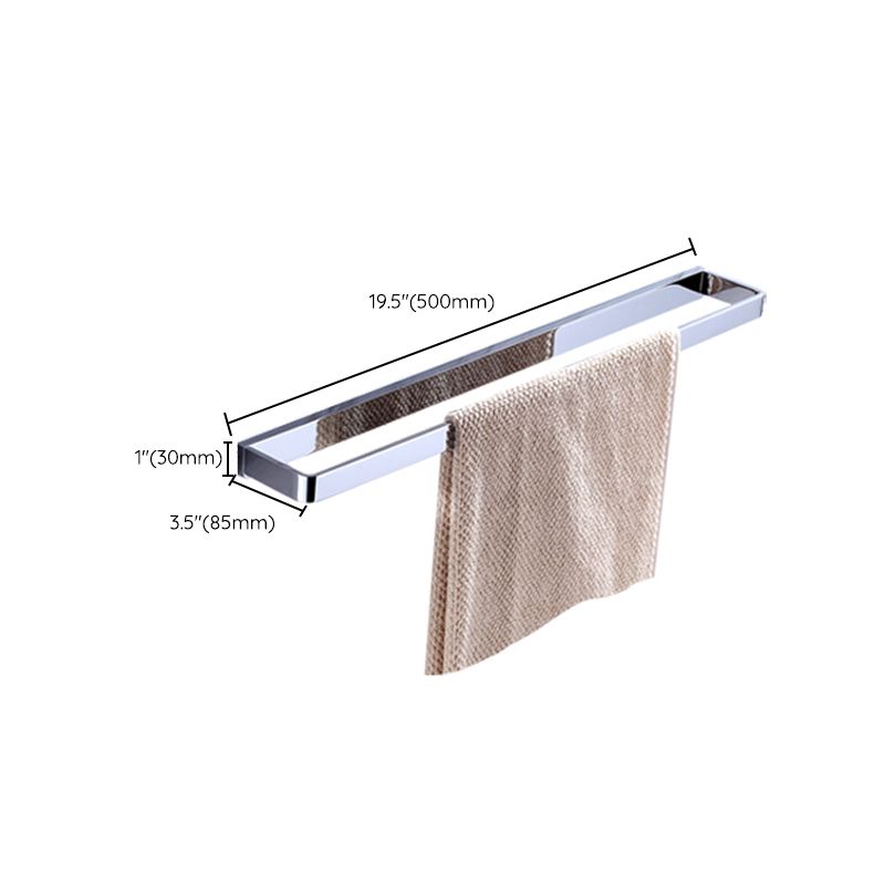 LoungeYard | Chrome brass modern bathroom accessory set with towel bar/ ring/ paper holder & bathrobe hook — product view 2