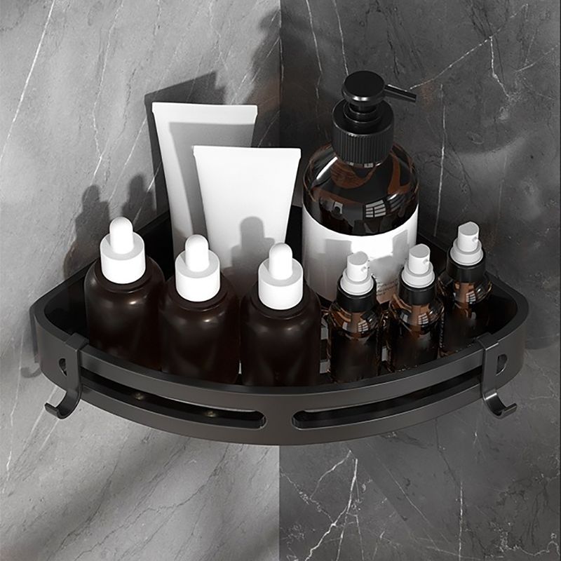 LoungeYard | Modern Bathroom Hardware Set Bathroom Shelf Silver/Black Bathroom Accessories Set — product view 7