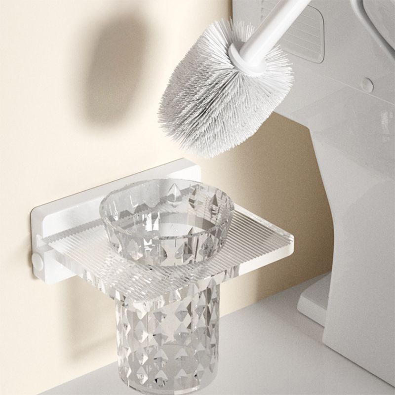 LoungeYard | White Bathroom Accessory Set Metal & Acrylic Bathroom Set with Bath Shelf/Towel Hook — product view 4