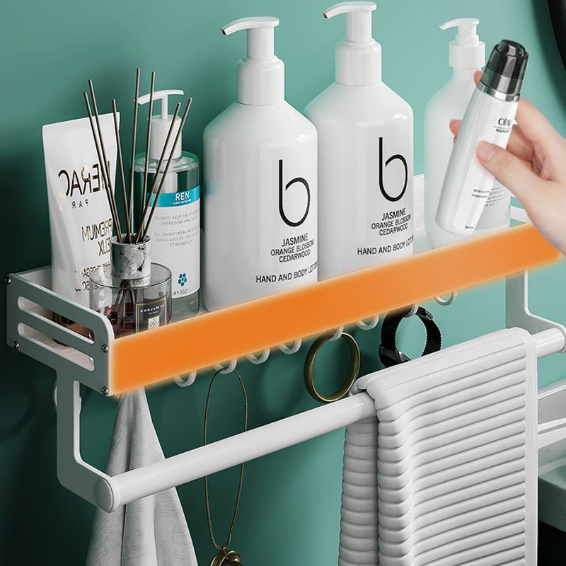 LoungeYard | 2-piece modern bathroom accessory set White rectangular bath shelf — product view 2