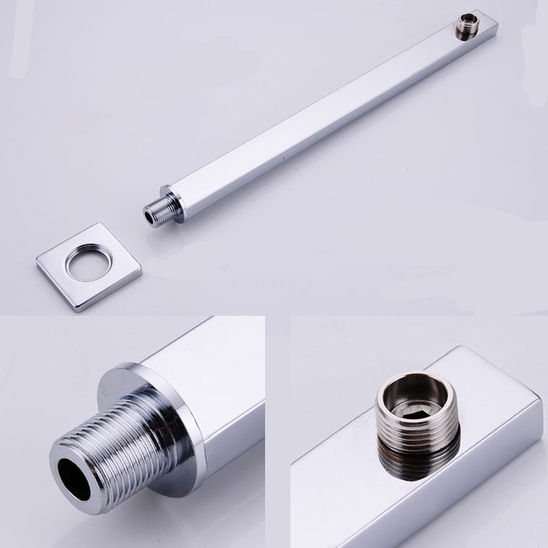 LoungeYard | Modern square fixed shower head with shower arm Wall-mounted shower head made of stainless steel — product view 1