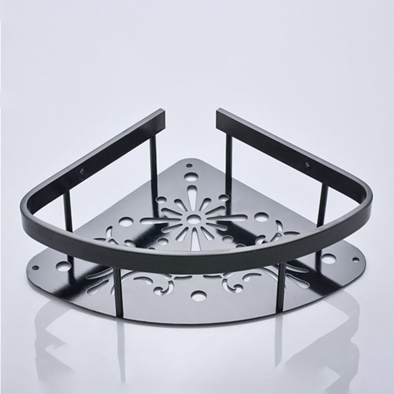 LoungeYard | Contemporary 8-piece Bathroom Accessory Set Matte Black Bathroom Shelf/Paper Holder/Towel Hook — product view 4