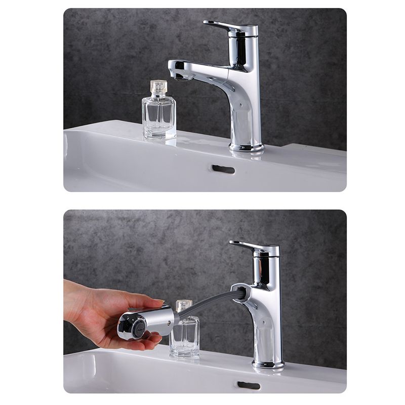 LoungeYard | Contemporary Basin Faucet Copper Pure Color Single Lever Retractable Basin Faucet — product view 2