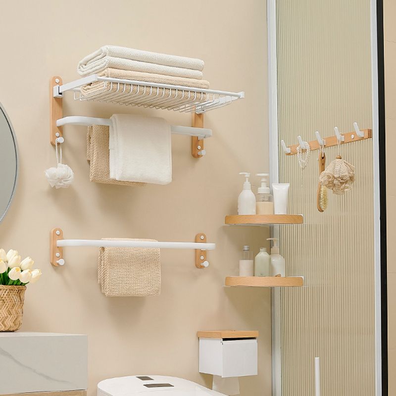 LoungeYard | Aluminium and Wood Bathroom Accessories Set White Bathroom Accessories Kit — product view 7