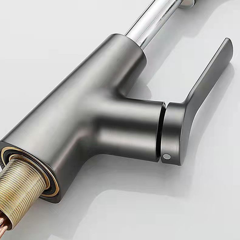 LoungeYard | Modern centerset faucet with single lever handle for countertop sink bathroom fixture — product view 4
