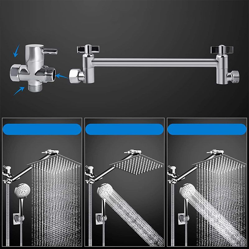 LoungeYard | Modern shower combination spray 5 setting patterns handheld shower head with large shower head — product view 3