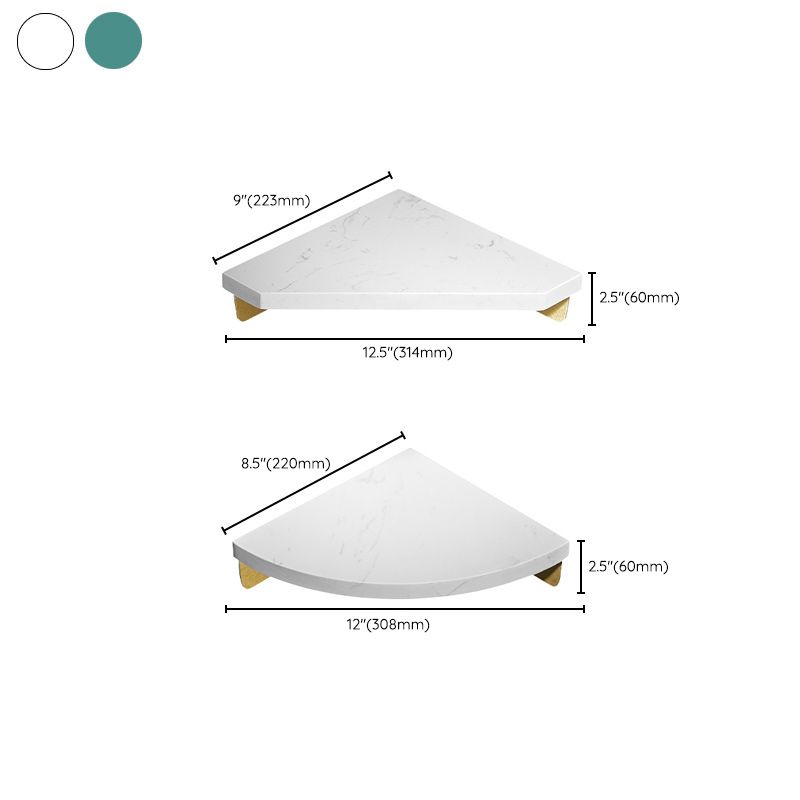LoungeYard | Marble 2-piece Bathroom Accessory Set Brushed Metal Bathroom Shelf — product view 4