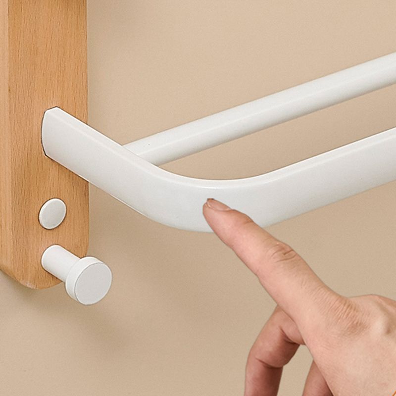 LoungeYard | Aluminium and Wood Bathroom Accessories Set White Bathroom Accessories Kit — product view 4