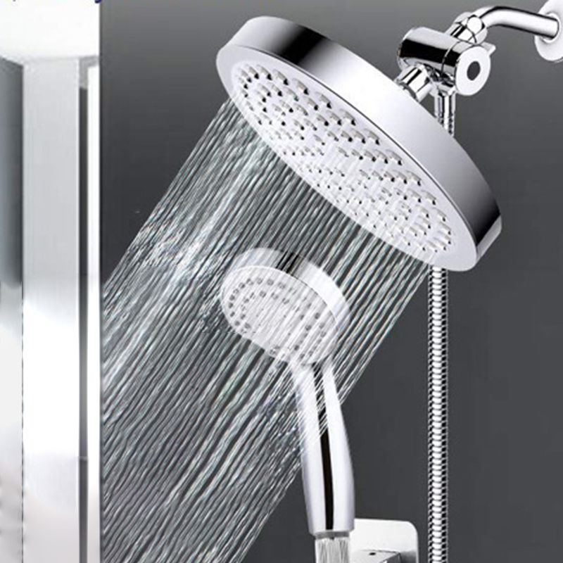 LoungeYard | Silver Dual Showerhead with Hose Modern Style Wall Mounted Showerhead — product view 5