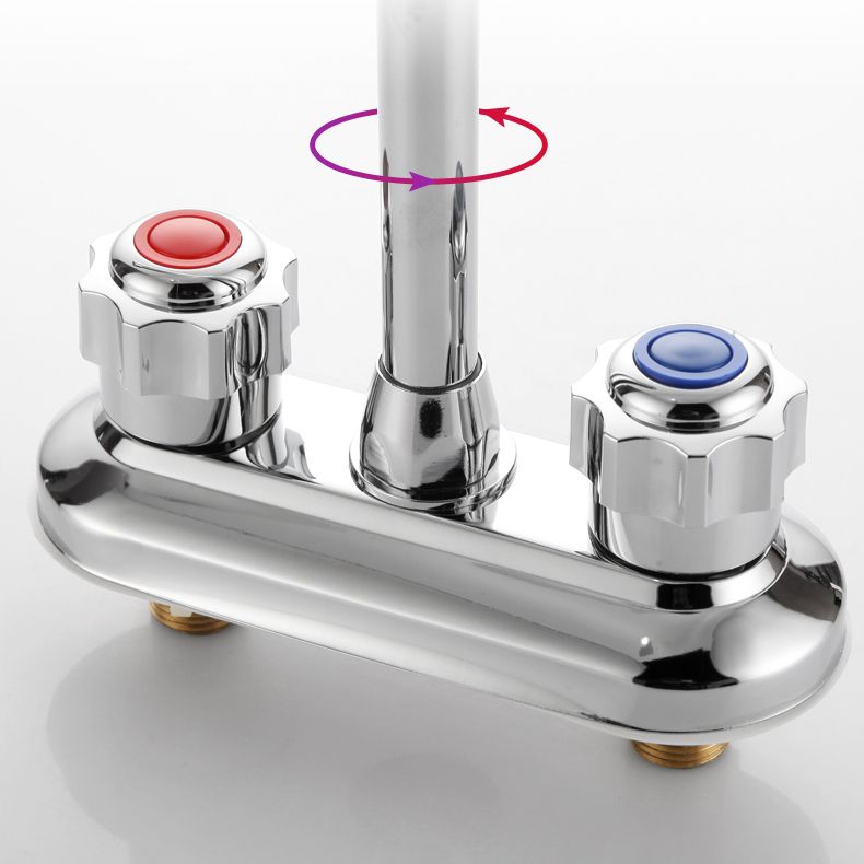 LoungeYard | Knob Handle Brass Faucet High Arc Swivel Sink Faucet for Bathroom — product view 7