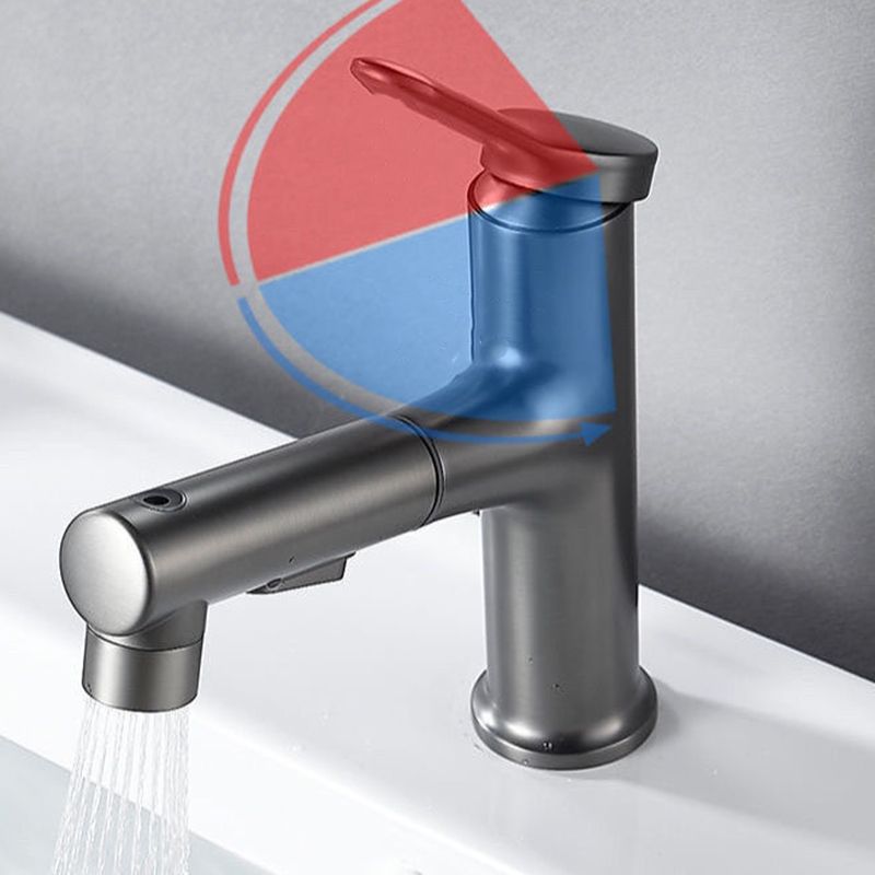 LoungeYard | Pull-out simple bathroom sink tap 1 hole single lever faucet — product view 5