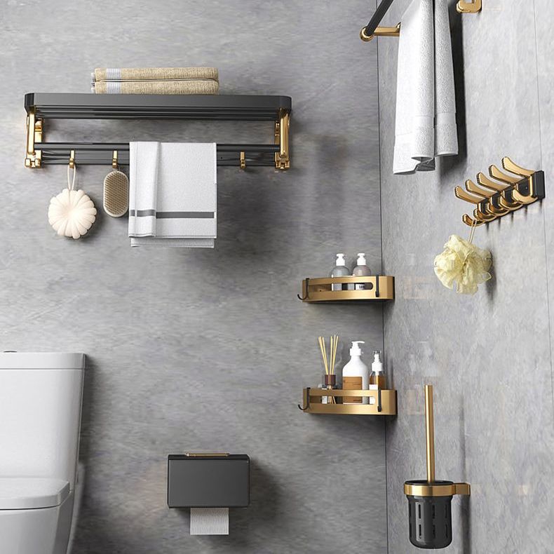 LoungeYard | Contemporary Metal 6-piece Bathroom Accessory Set with Bathroom Shelf — product view 5