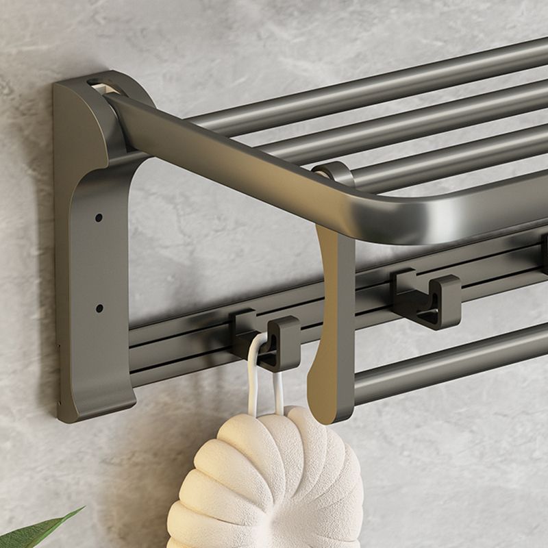 LoungeYard | Modernism Aluminum Bathroom Accessories Set Gray Metal Bathroom Set with Towel Holder/Bath Shelf — product view 6