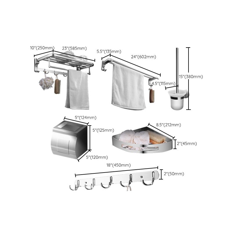 LoungeYard | Modern Stainless Steel Bathroom Shelf Paper Holder Bathroom Accessories Set — product view 4
