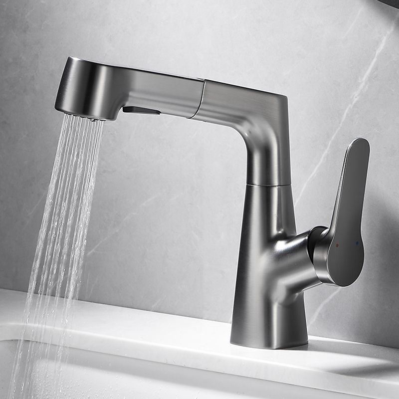 LoungeYard | Bathroom vessel faucet high arc three-way spout single-handle faucet with pull-out sprayer — product view 4