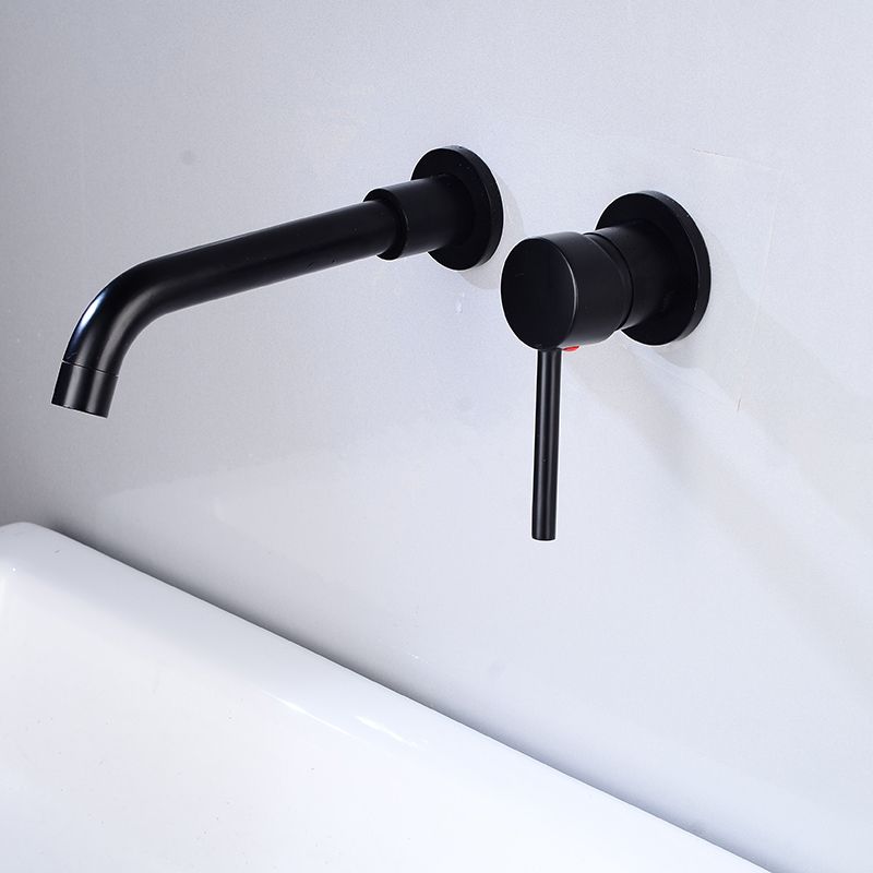 LoungeYard | Lever handles Wall-mounted bathroom faucet High-arch sink faucet — product view 3