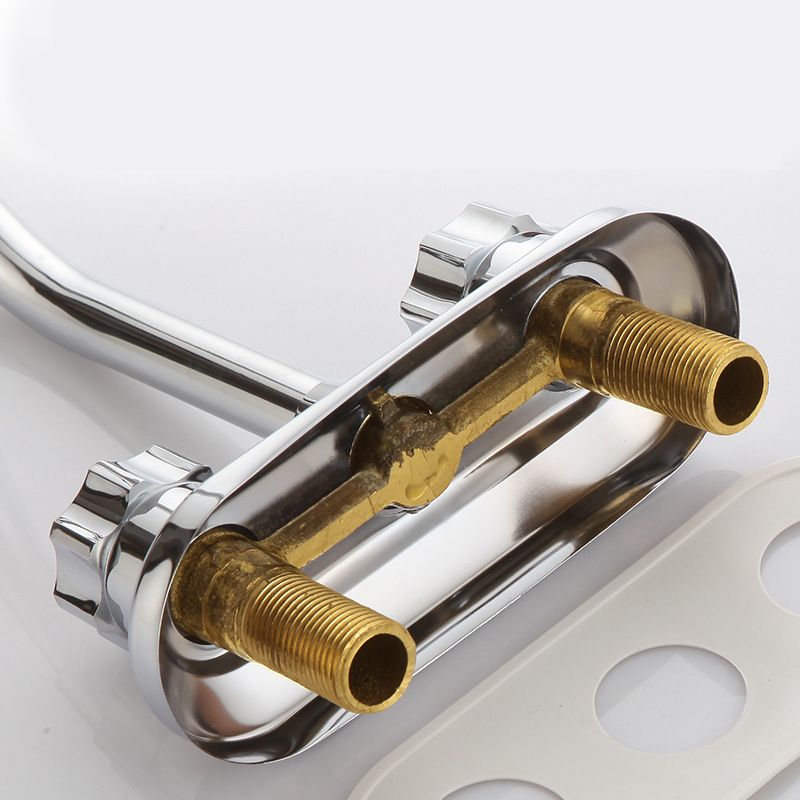 LoungeYard | Circular 2-Handle Bathroom Faucet Contemporary Brass Sink Faucet — product view 6
