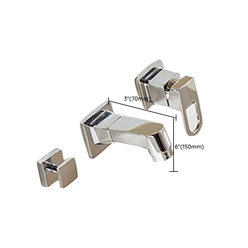 LoungeYard | Wall Mounted Faucet Brass Lever Handle Bathroom Faucet Hand Shower — product view 4