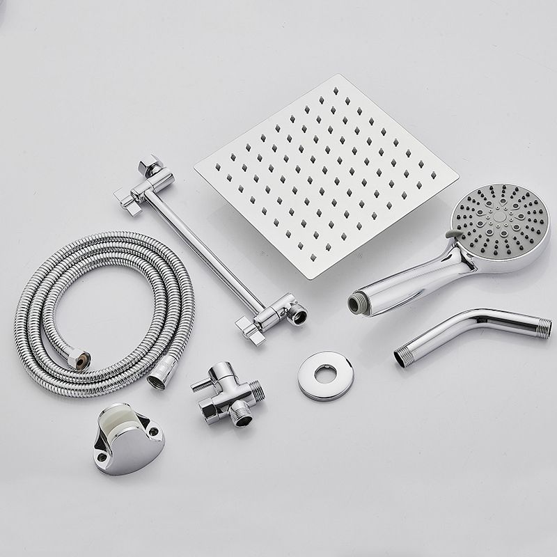 LoungeYard | Silver Square Fixed Shower Head Modern Style Wall Mounted Shower Head — product view 4
