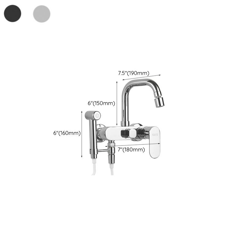 LoungeYard | Metal Bathtub Faucet Trim Contemporary Lever Handle Bathtub Faucet Trim — product view 7