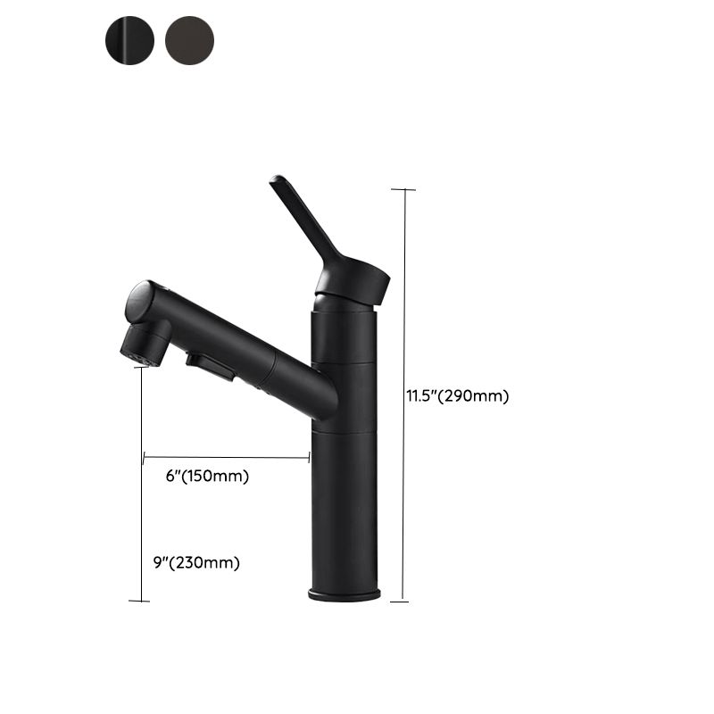 LoungeYard | Bathroom vessel faucet high arc three-way spout single-handle faucet with pull-out sprayer — product view 5