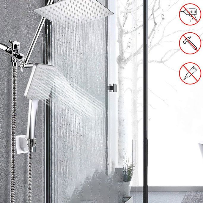 LoungeYard | Pull down Dual Shower Head Square High Arch Shower Head Combo in Chrome — product view 6