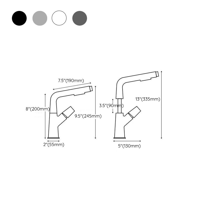 LoungeYard | Single-Lever Faucet Contemporary Style Basin Faucet for Bathroom — product view 6