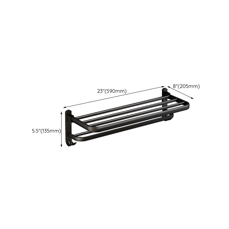 LoungeYard | Classic Bathroom Accessories Set in Aluminum Black Finish Bathrobe Hook/ Towel Bar — product view 5