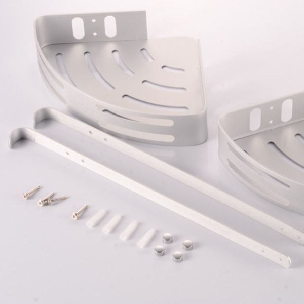 LoungeYard | Modern 5-piece bathroom accessory set with triangular bath shelf — product view 7