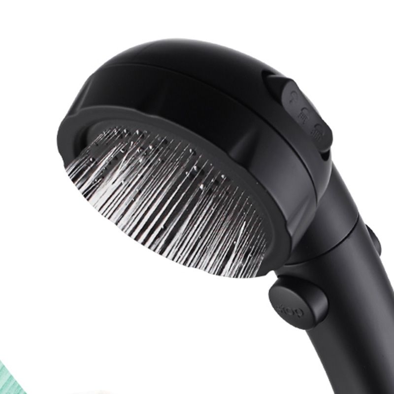 LoungeYard | Contemporary Shower Head Round Handheld Shower Head Combination in Black — product view 6