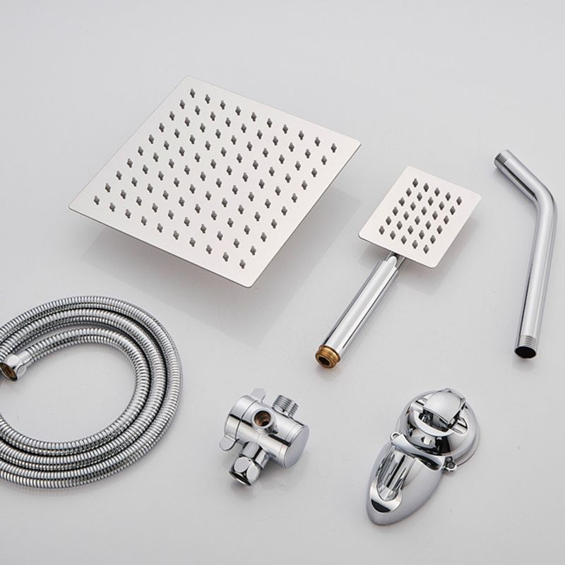 LoungeYard | Silver Square Double Shower Head Modern Water Filtration Wall-Mounted Shower Head — product view 3