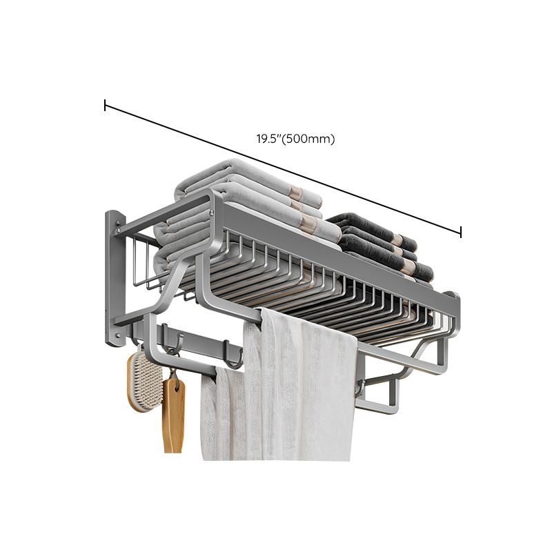 LoungeYard | Modern Metal Bath Accessory Set Polished Silver Bath Shelf/Paper Holder/Towel Hook — product view 7