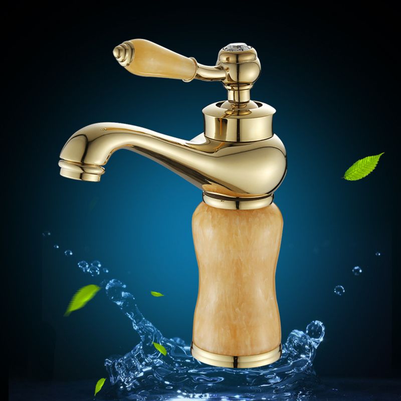 LoungeYard | Luxury Vessel Faucet Brass Lever Handles Low Arc Sink Faucet — product view 7