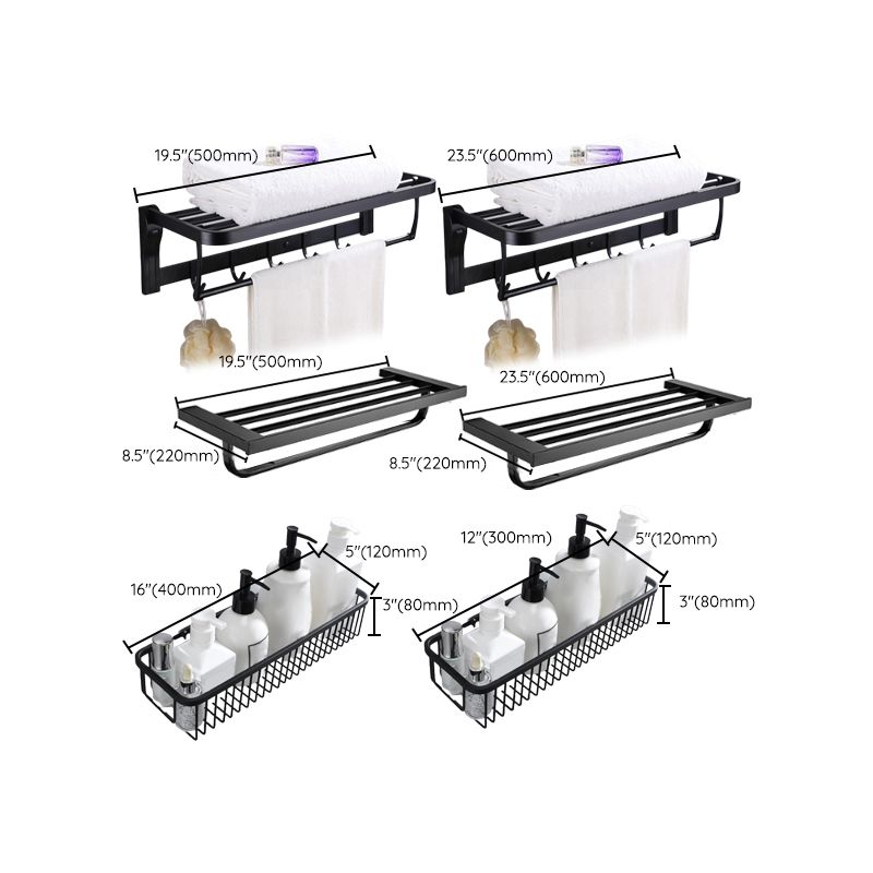 LoungeYard | 5-piece Modernism Bath Accessory Set in Matte Black Stainless Steel — product view 3