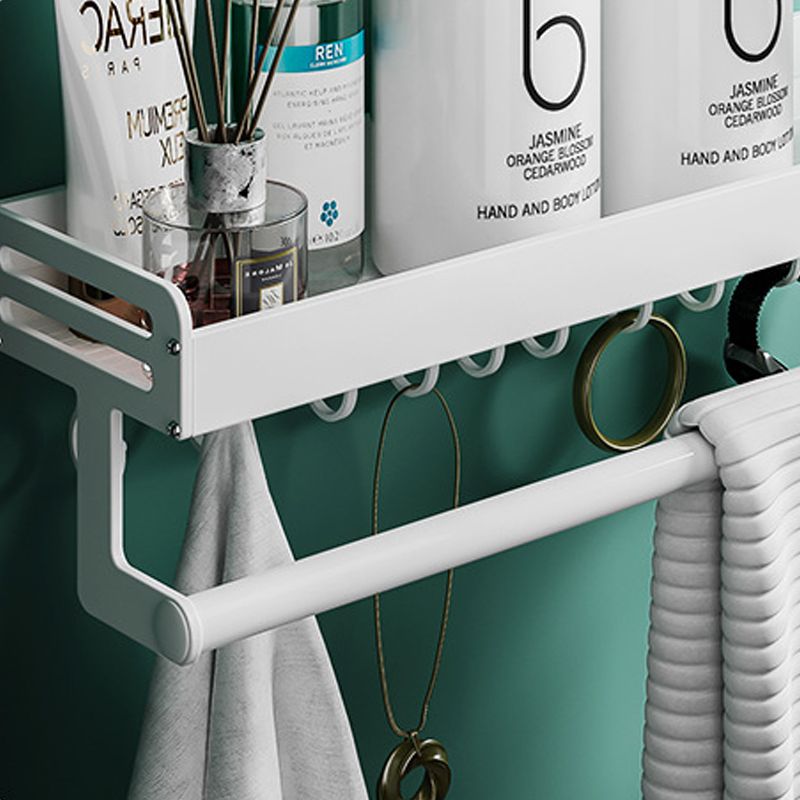LoungeYard | 2-piece modern bathroom accessory set White rectangular bath shelf — product view 6