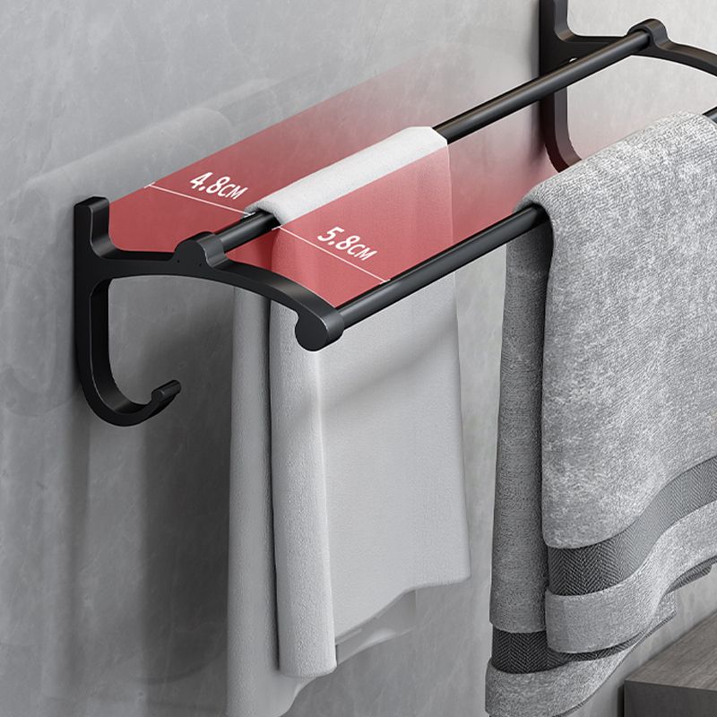 LoungeYard | Classic Bathroom Accessories Set in Aluminum Black Finish Bathrobe Hook/ Towel Bar — product view 6