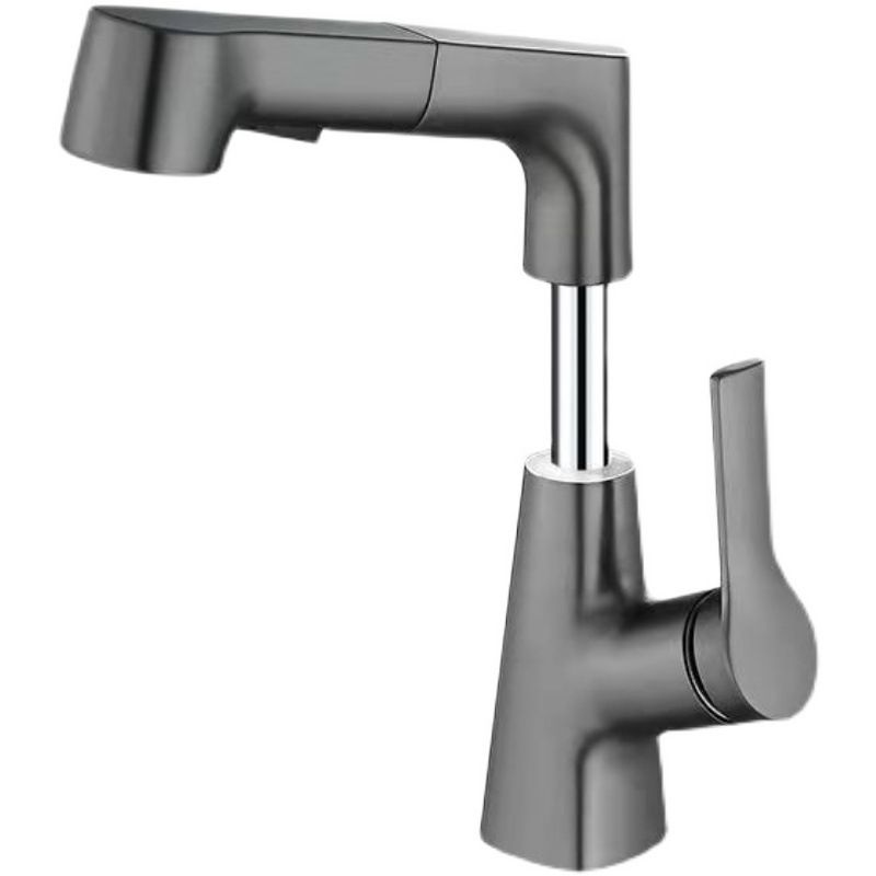 LoungeYard | Modern centerset faucet with single lever handle for countertop sink bathroom fixture — product view 2