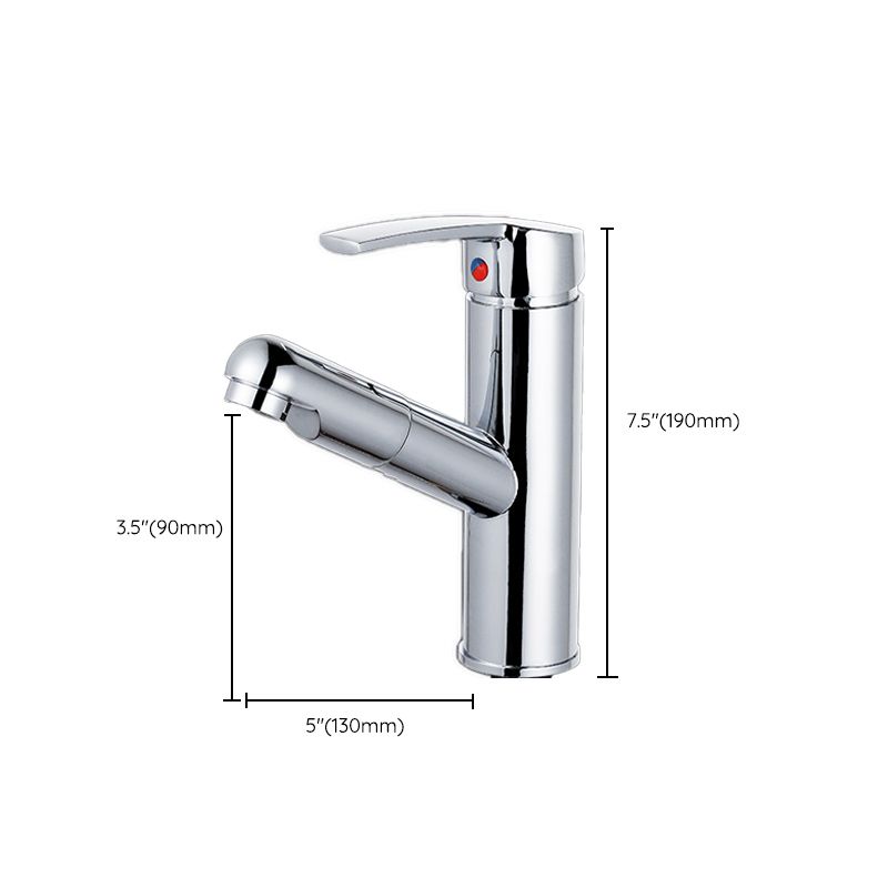 LoungeYard | Modern Retractable Single Handle Basin Faucet Bathroom Sink Faucet — product view 2