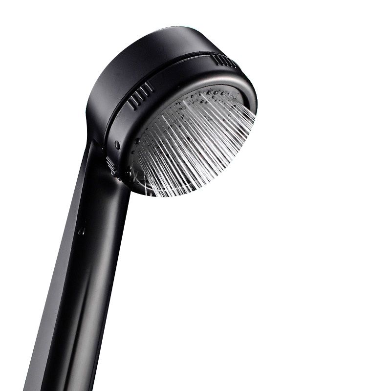LoungeYard | Contemporary Shower Head Round Handheld Shower Head Combination in Black — product view 2