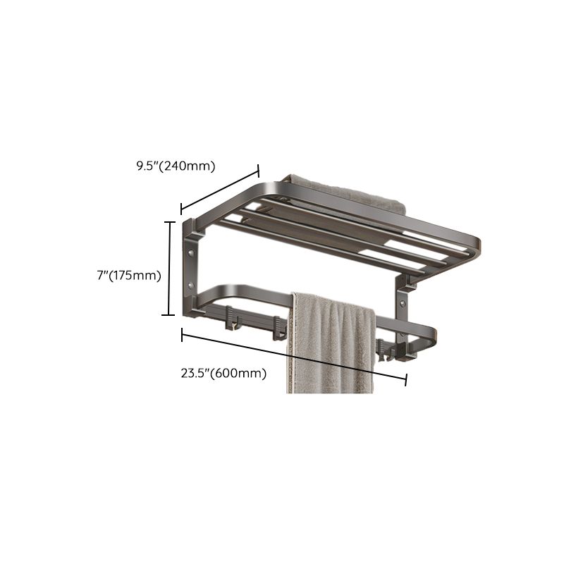 LoungeYard | Modern Bathroom Accessories Set Gray Towel Bar Bathroom Shelf Bathroom Hardware — product view 5
