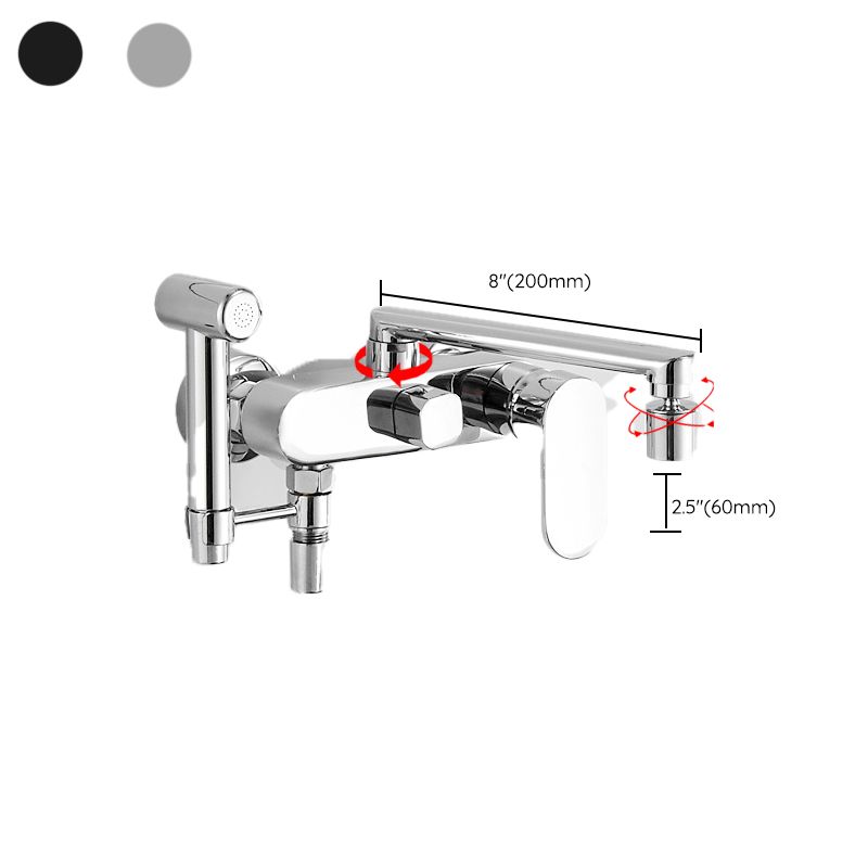 LoungeYard | Metal Bathtub Faucet Trim Contemporary Lever Handle Bathtub Faucet Trim — product view 5