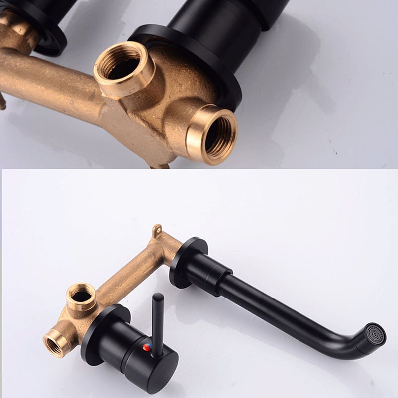 LoungeYard | Lever handles Wall-mounted bathroom faucet High-arch sink faucet — product view 1